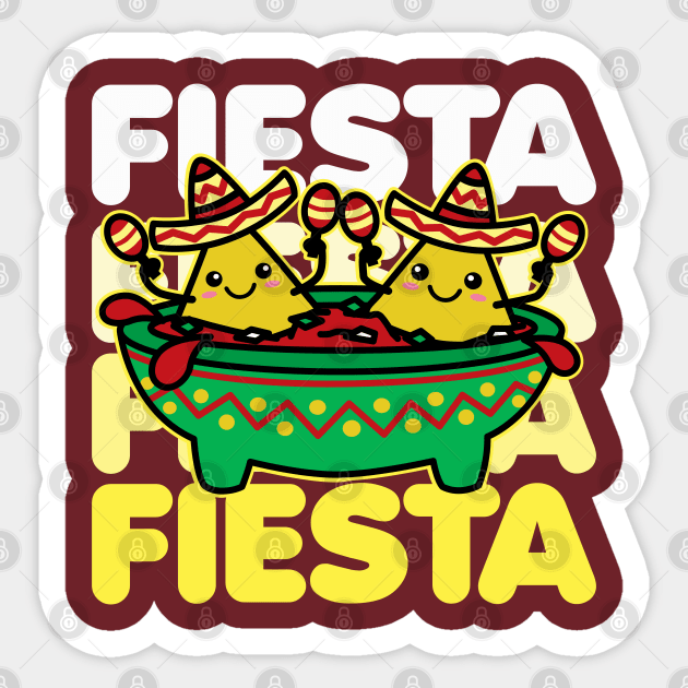 Let's Fiesta Kawaii Chips & Salsa Sticker by DetourShirts